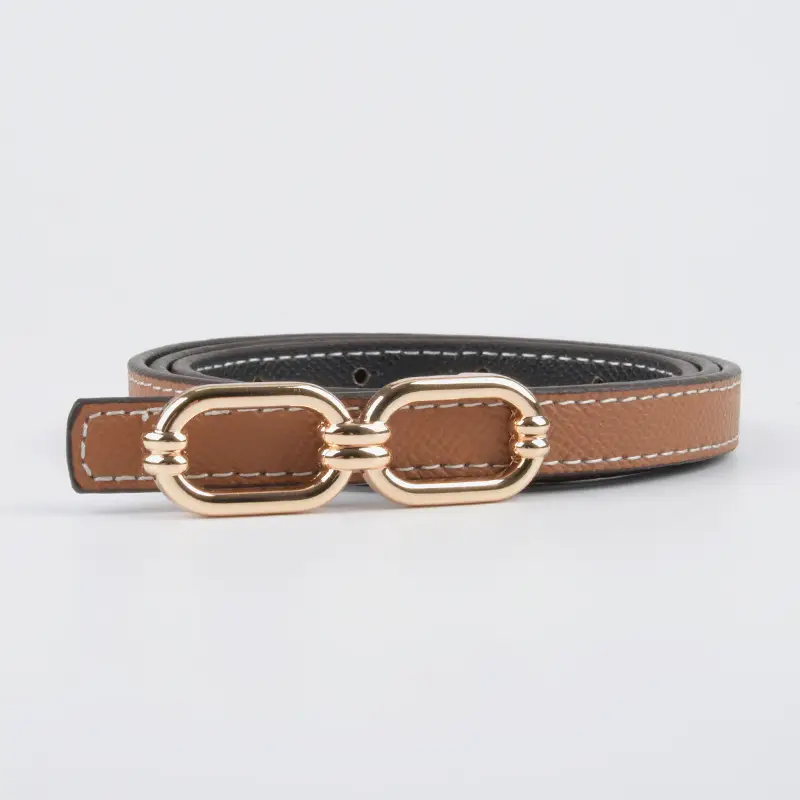 Women's Genuine Leather Belt Skin Pink + Light Ivory - Image 14