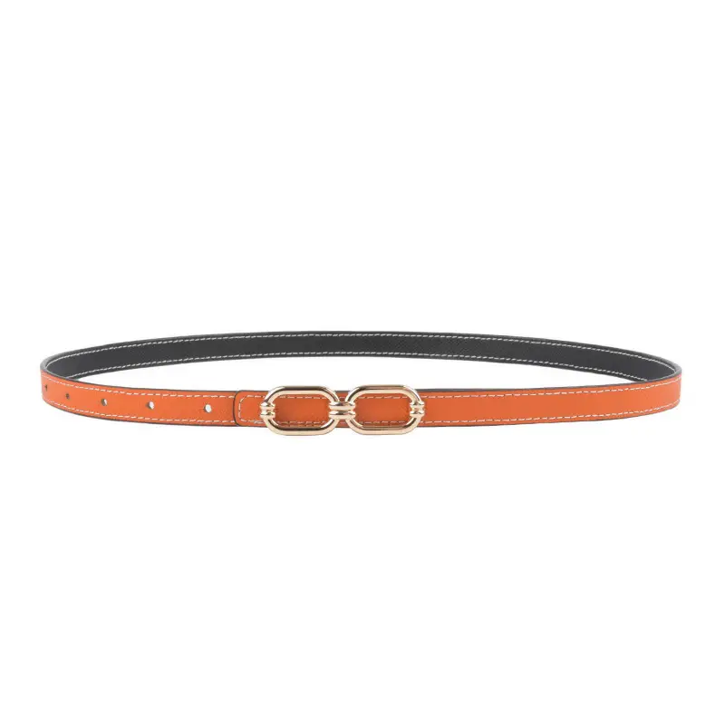 Women's Genuine Leather Belt Skin Pink + Light Ivory - Image 16