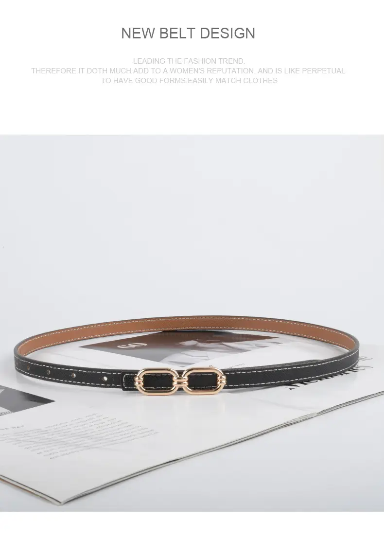Women's Genuine Leather Belt Skin Pink + Light Ivory β feature 14