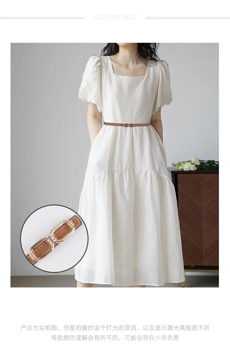 Women's Genuine Leather Belt Skin Pink + Light Ivory β feature 2