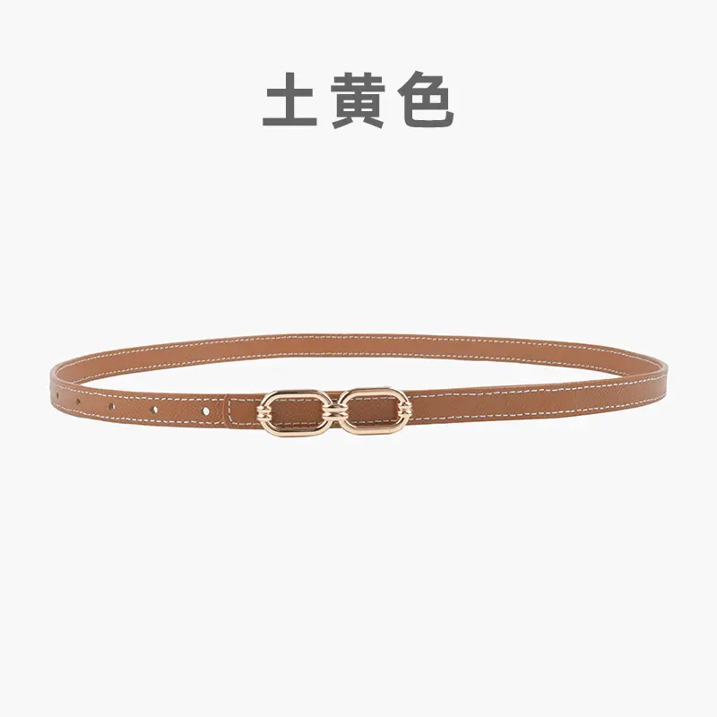 Women's Genuine Leather Belt Skin Pink + Light Ivory