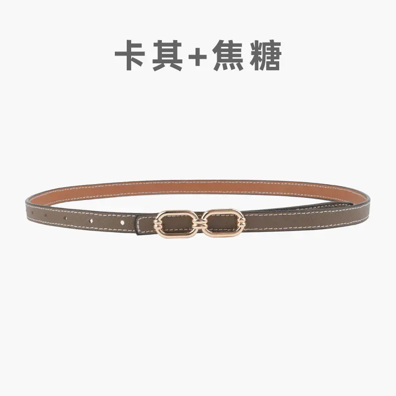 Women's Genuine Leather Belt Skin Pink + Light Ivory - Image 2