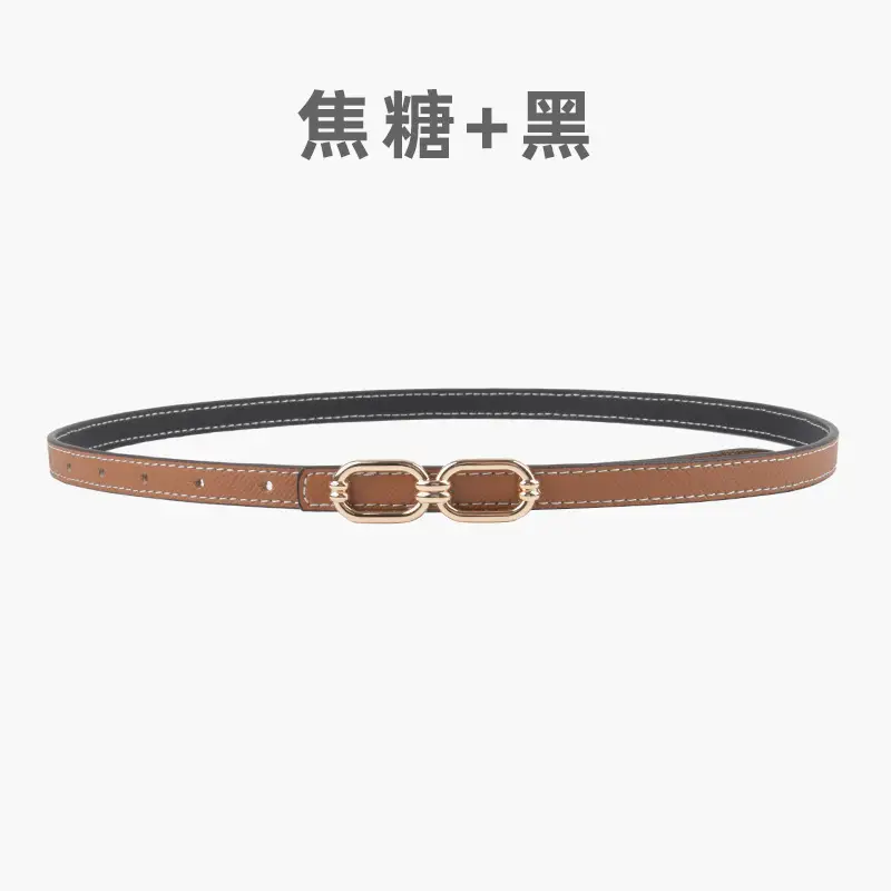 Women's Genuine Leather Belt Skin Pink + Light Ivory - Image 3