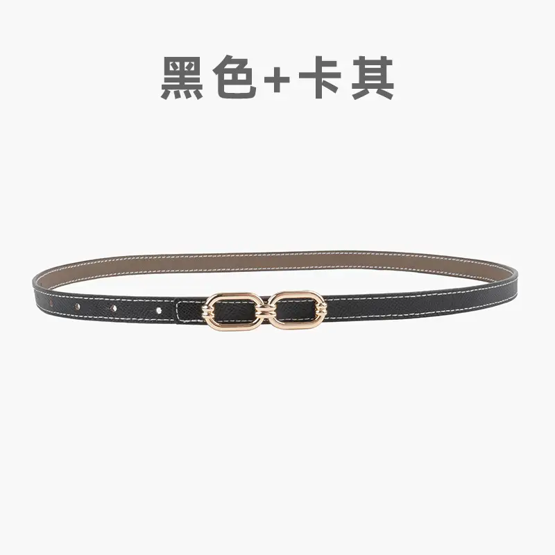Women's Genuine Leather Belt Skin Pink + Light Ivory - Image 4