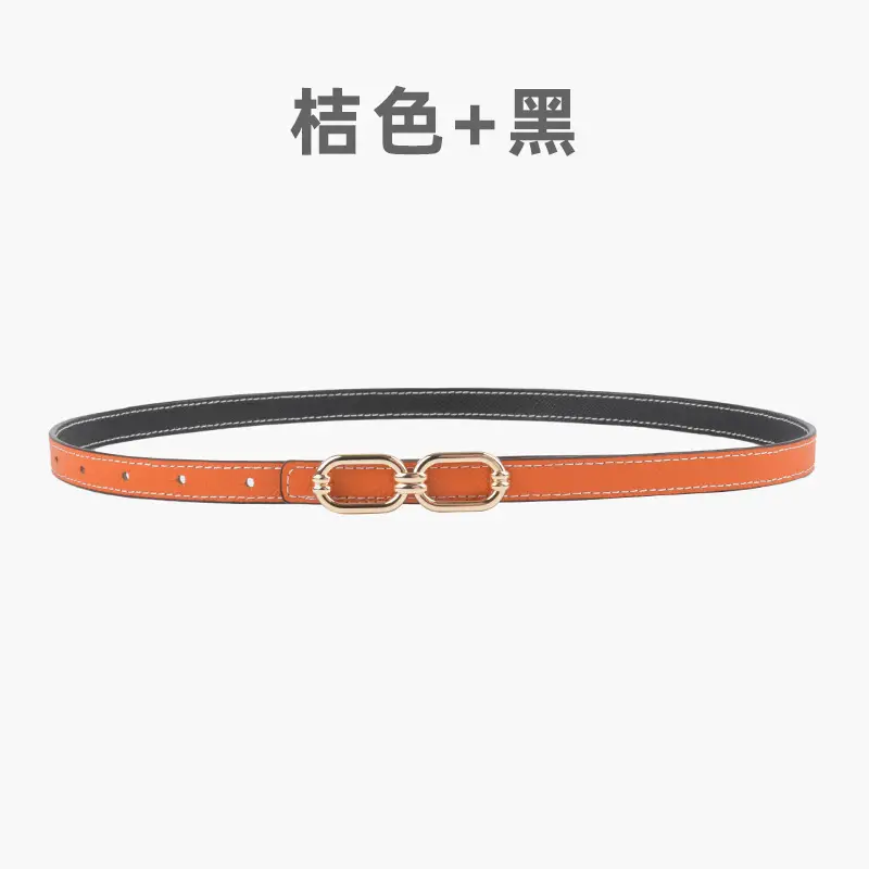 Women's Genuine Leather Belt Skin Pink + Light Ivory - Image 5