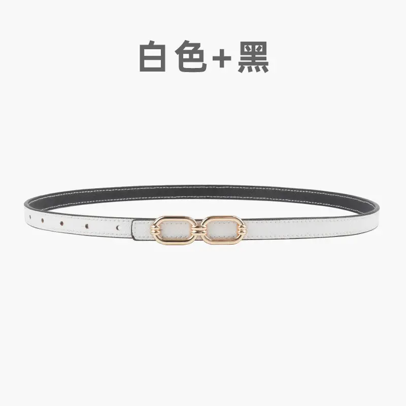 Women's Genuine Leather Belt Skin Pink + Light Ivory - Image 6