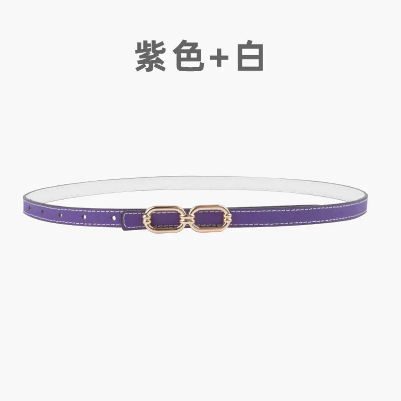 Women's Genuine Leather Belt Skin Pink + Light Ivory - Image 7