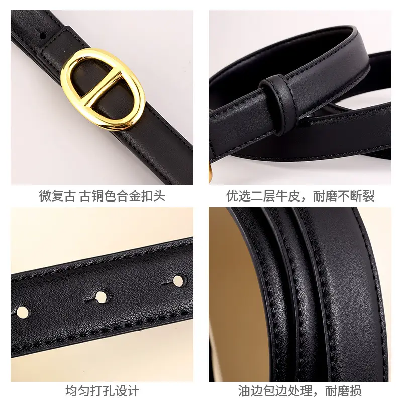 Pink Genuine Leather Belt Buckle Skirt for Women - Image 13