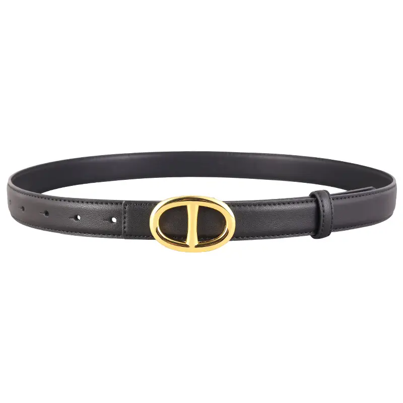 Pink Genuine Leather Belt Buckle Skirt for Women - Image 14