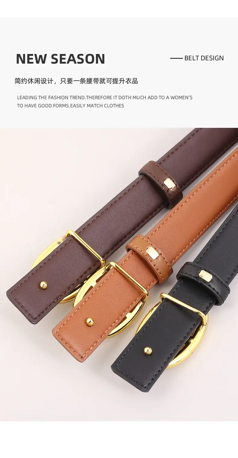 Pink Genuine Leather Belt Buckle Skirt for Women — feature 32