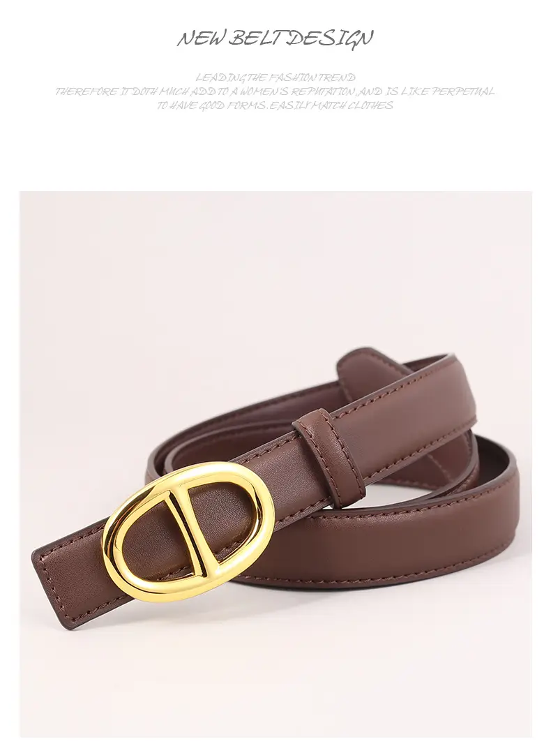 Pink Genuine Leather Belt Buckle Skirt for Women — feature 38
