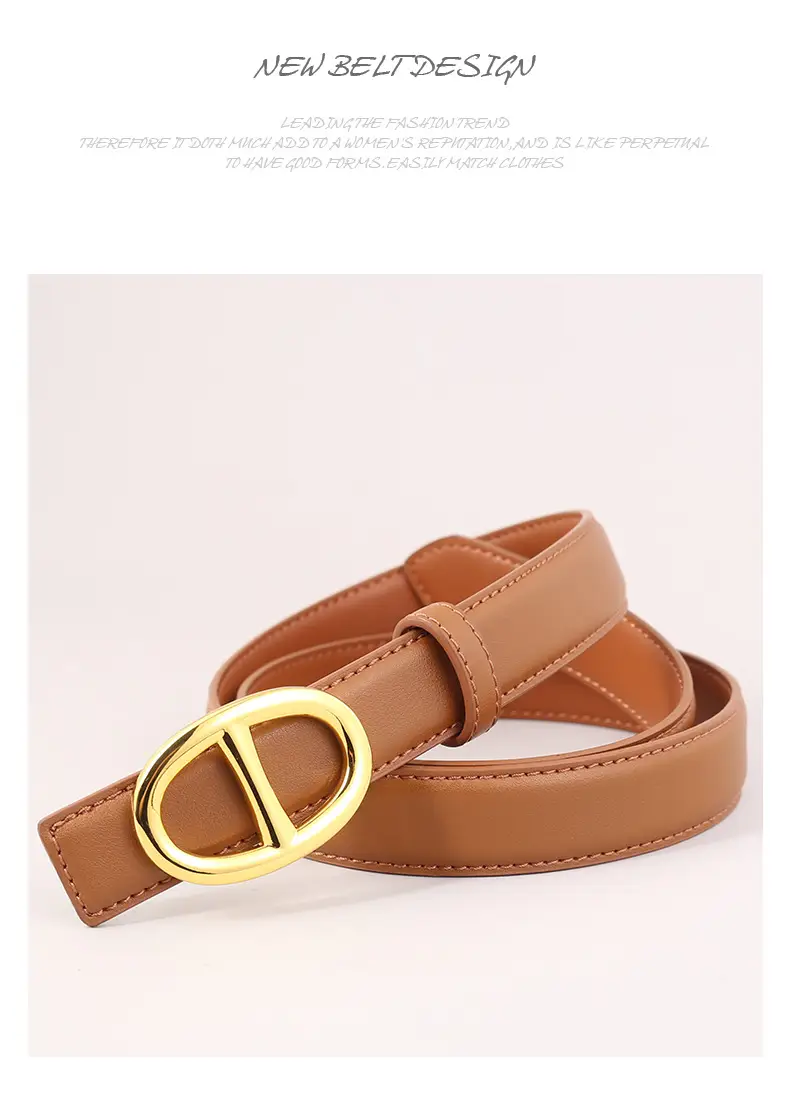 Pink Genuine Leather Belt Buckle Skirt for Women — feature 39