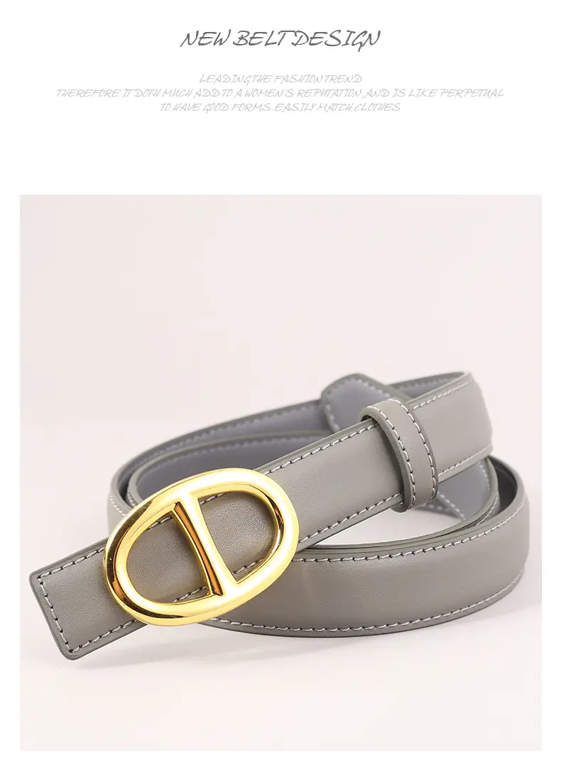 Pink Genuine Leather Belt Buckle Skirt for Women — feature 44
