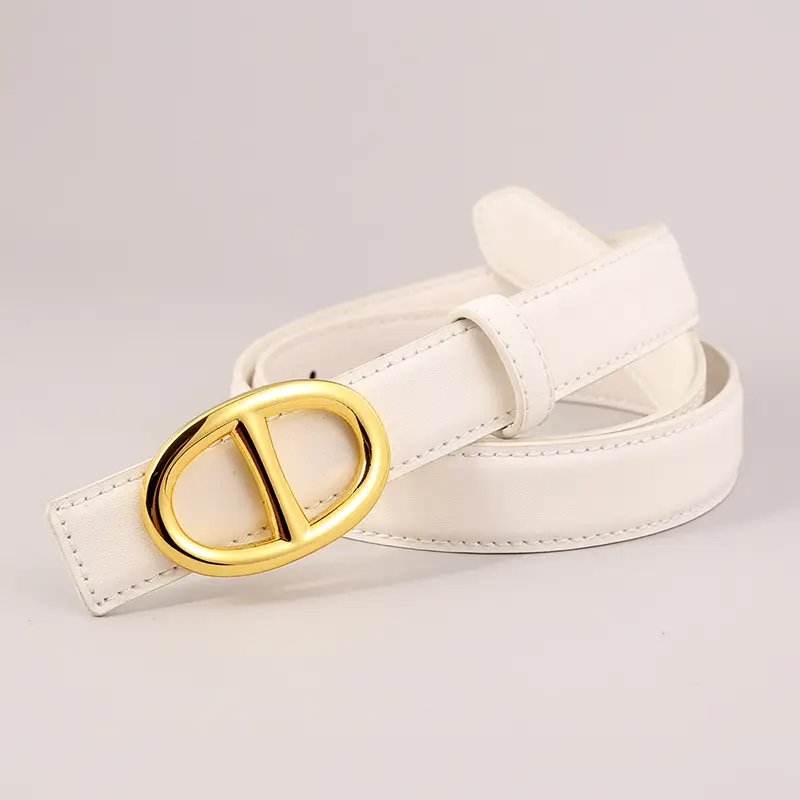Pink Genuine Leather Belt Buckle Skirt for Women - Image 2