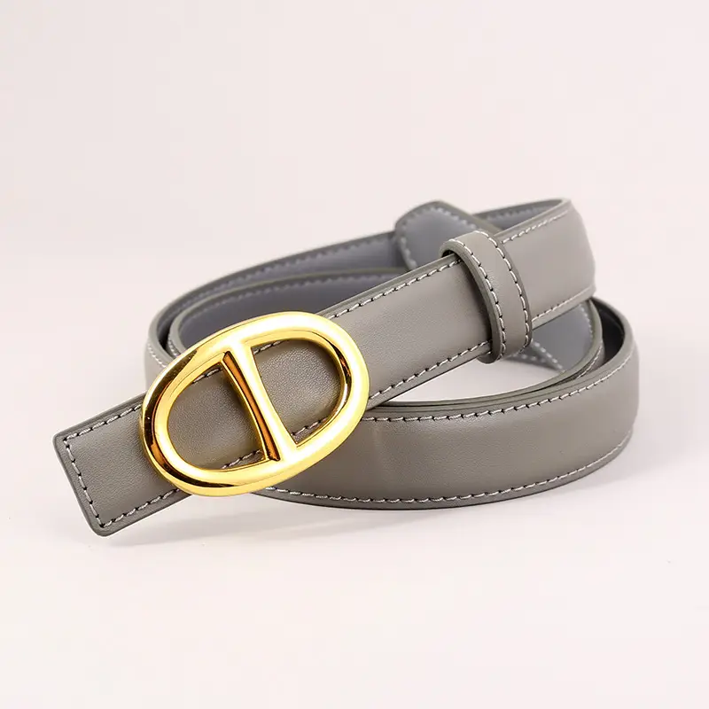 Pink Genuine Leather Belt Buckle Skirt for Women - Image 4