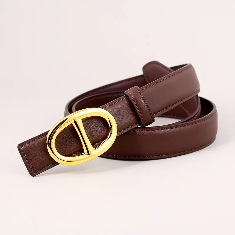 Pink Genuine Leather Belt Buckle Skirt for Women - Image 6