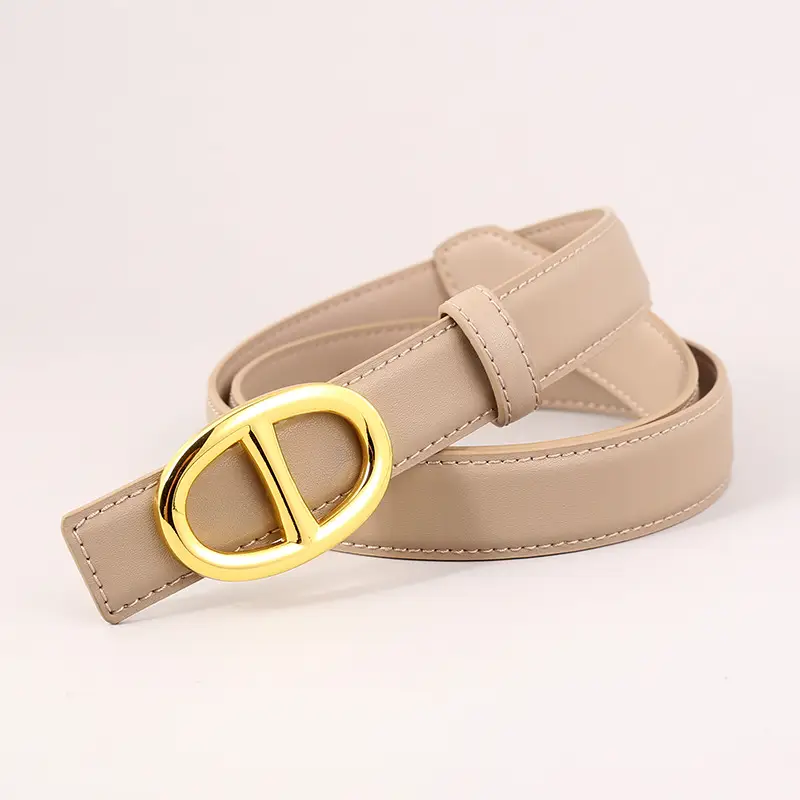 Pink Genuine Leather Belt Buckle Skirt for Women - Image 7