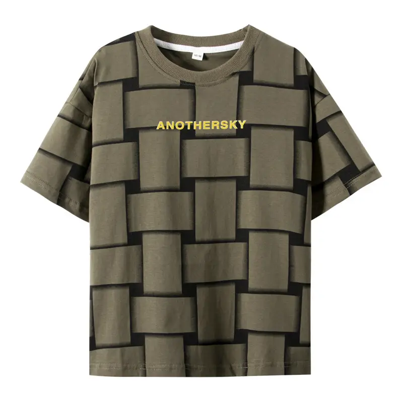 Hip Hop Plaid Short Sleeve T-Shirt for Boys Summer 2025 - Image 6