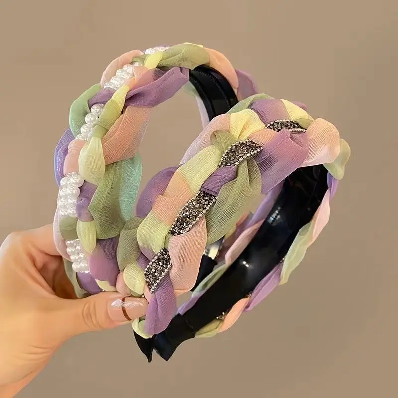 Twist Wide Bristle Hair Hoop Women's High Cranial Top - Image 2