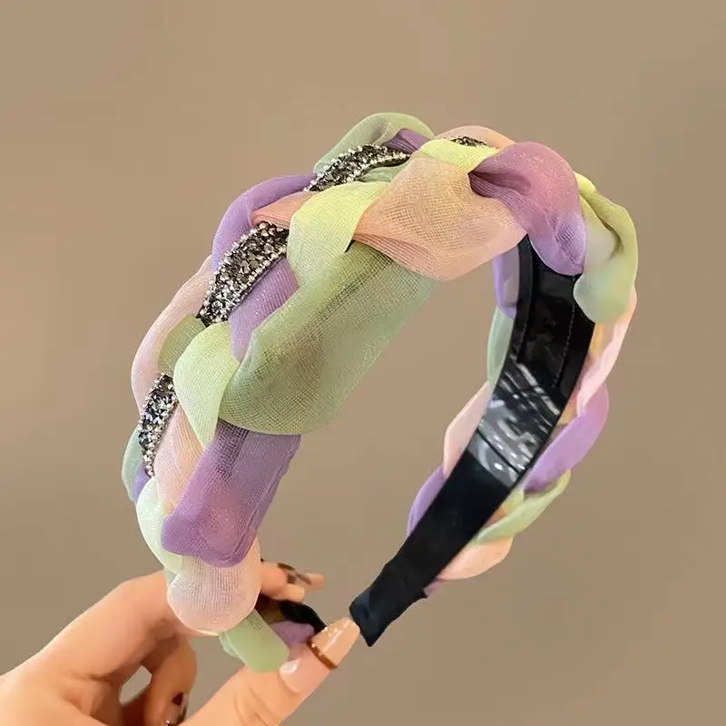 Twist Wide Bristle Hair Hoop Women's High Cranial Top - Image 4