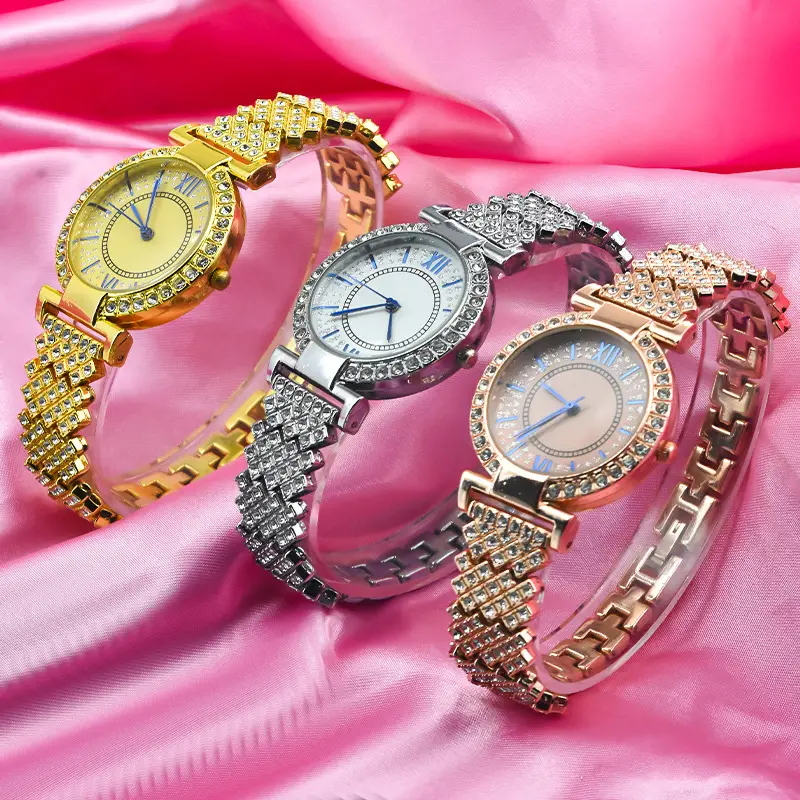 Ladies Crystal Bracelet Watch with Red Dial - Image 4