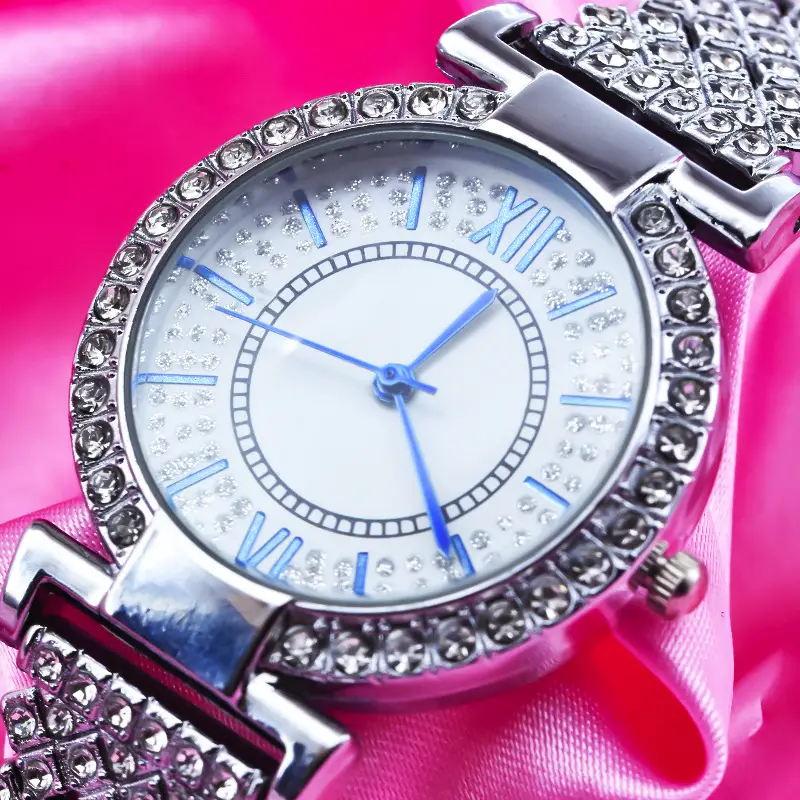 Ladies Crystal Bracelet Watch with Red Dial - Image 5