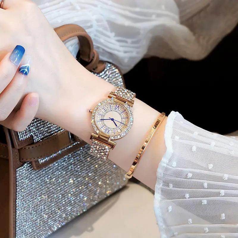 Ladies Crystal Bracelet Watch with Red Dial — feature 19