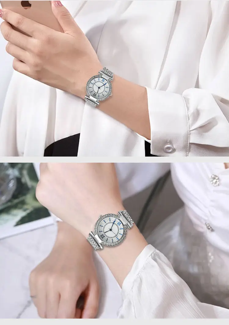 Ladies Crystal Bracelet Watch with Red Dial — feature 7