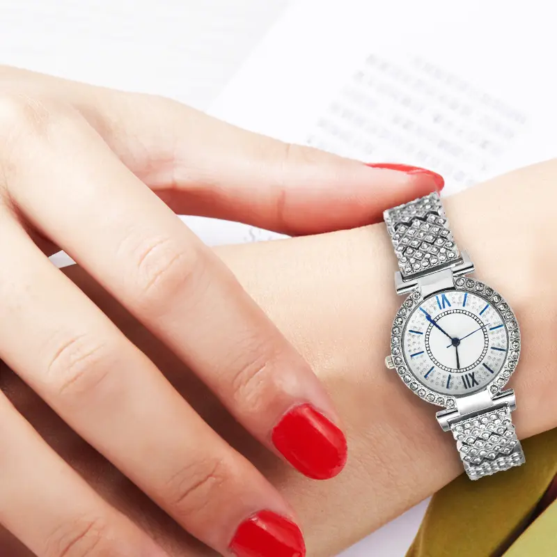 Ladies Crystal Bracelet Watch with Red Dial — feature 8