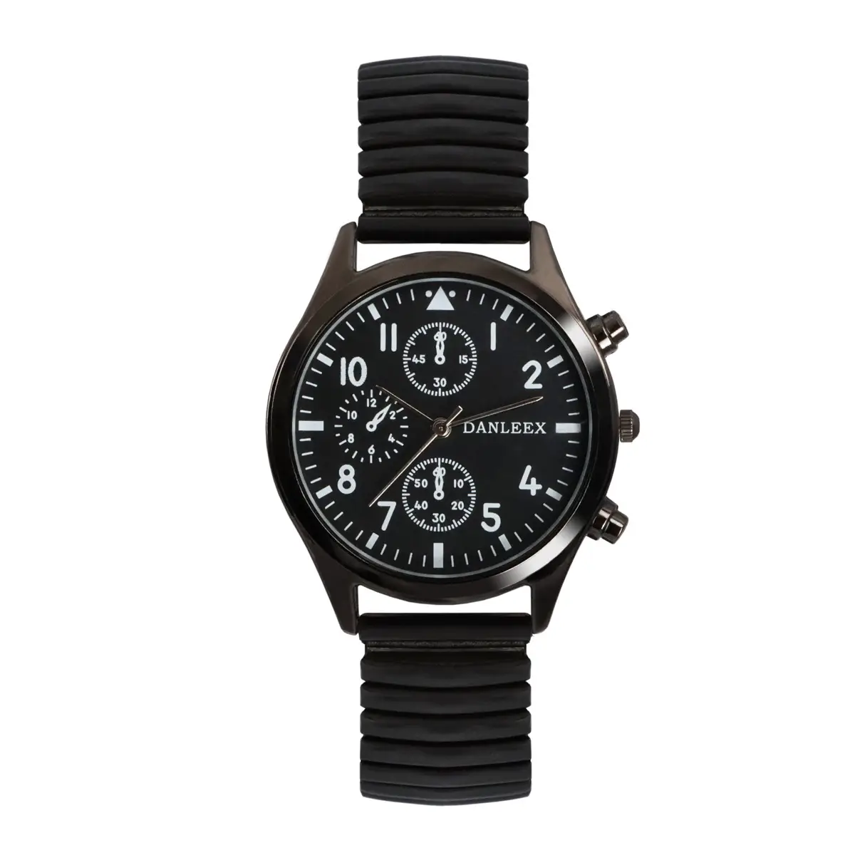 Black Cross-Border Couple Watches with Elastic Band