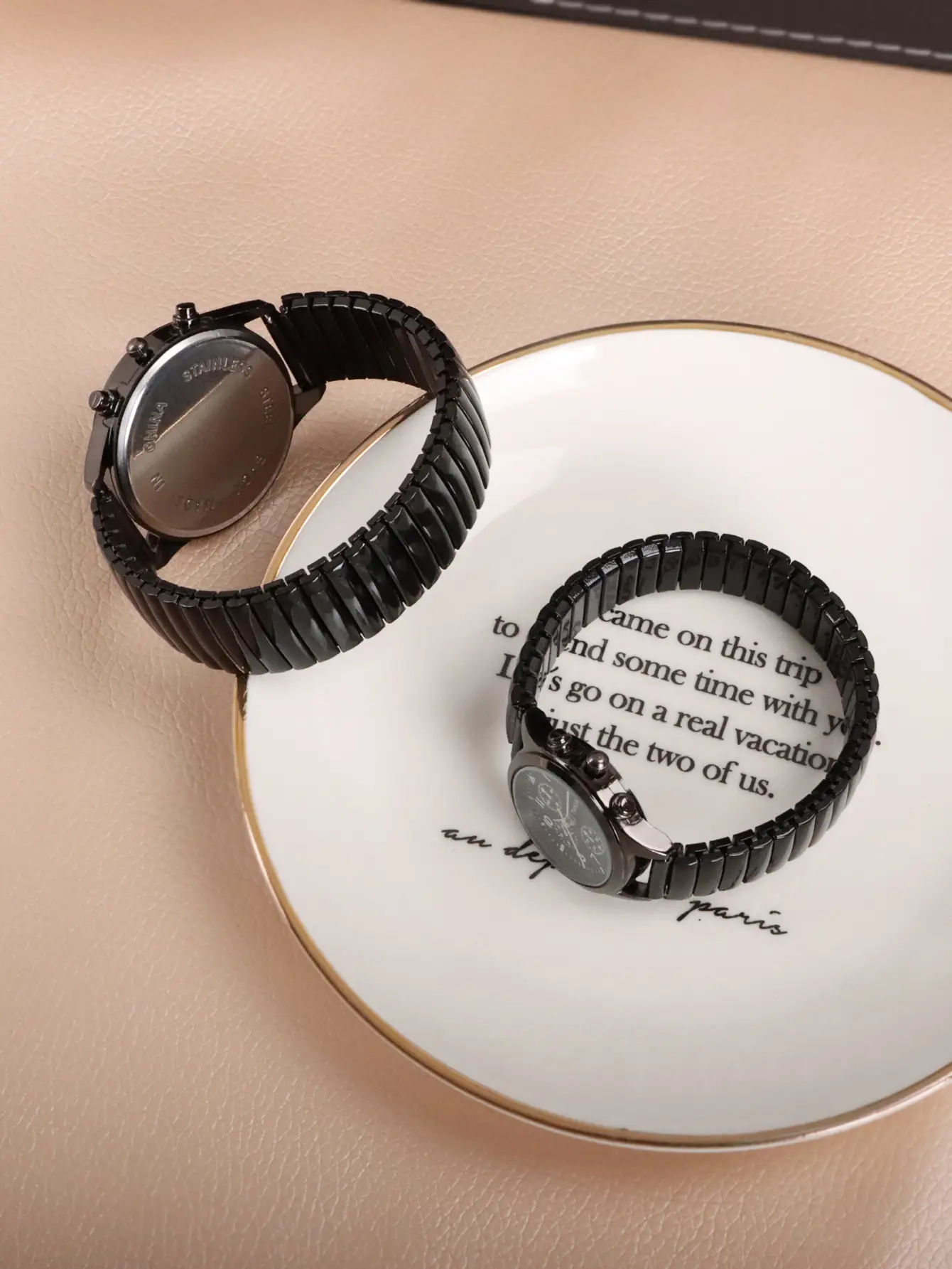 Black Cross-Border Couple Watches with Elastic Band — feature 21