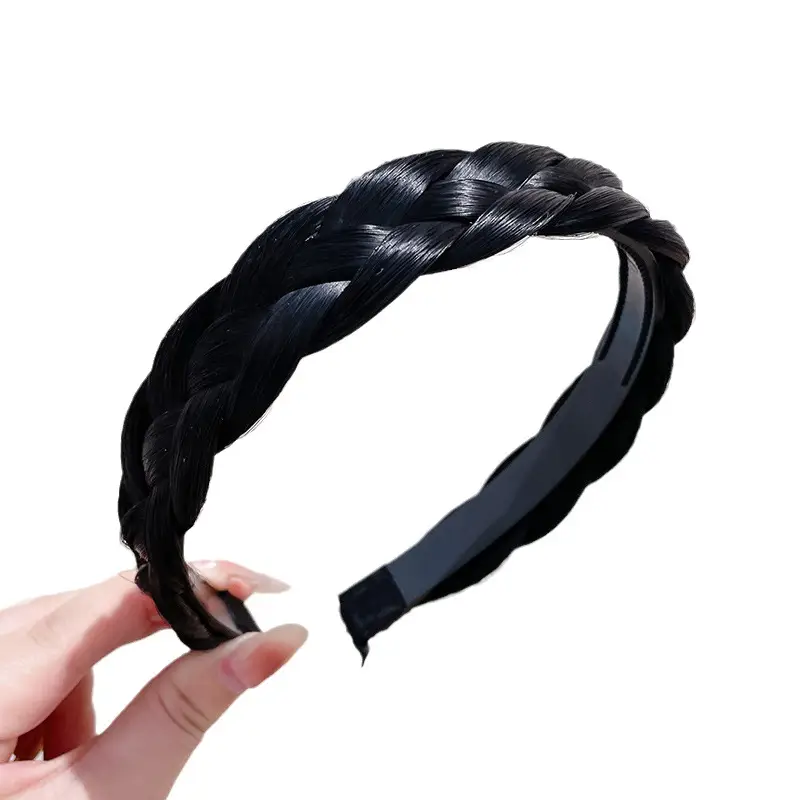 Women's Fishbone Braid Hair Hoop Wig 4cm Wide