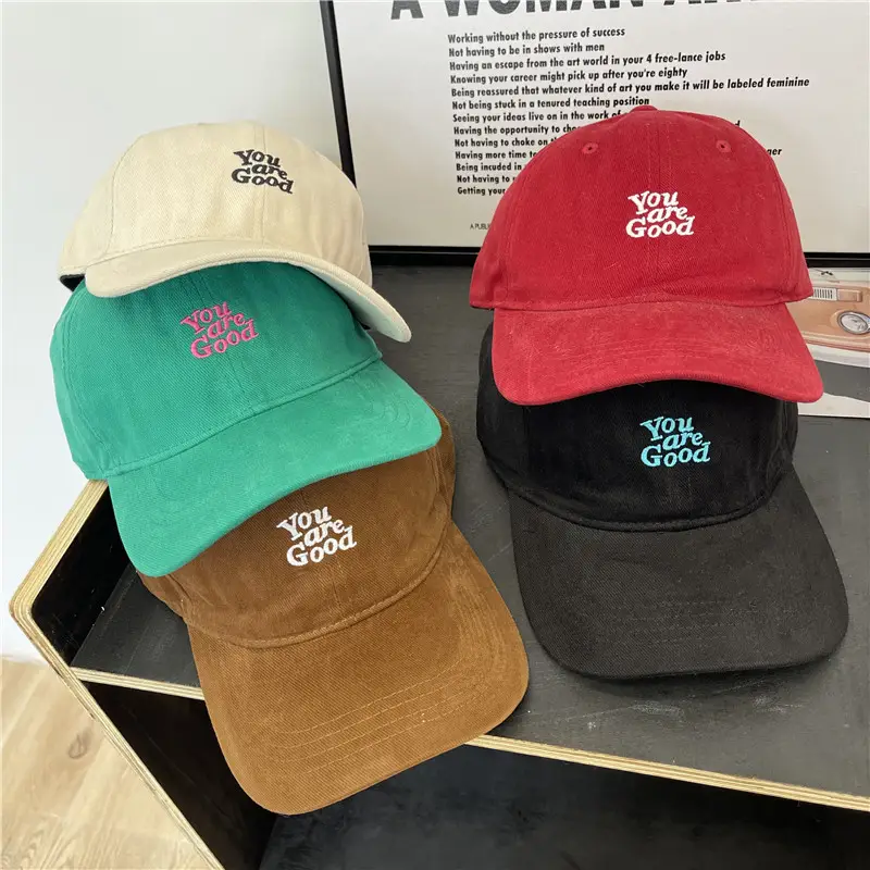 Red Japanese Style Baseball Cap for Women Men