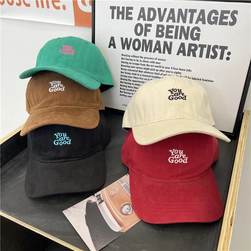 Red Japanese Style Baseball Cap for Women Men