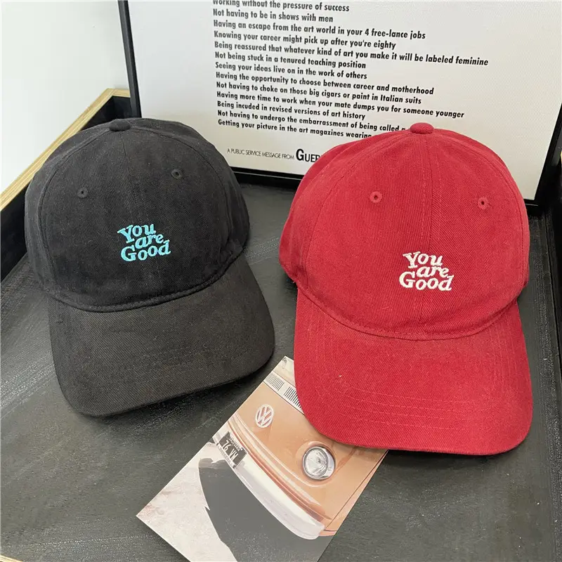 Red Japanese Style Baseball Cap for Women Men
