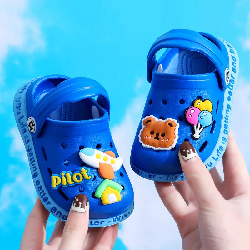 Cartoon Eva Kidsren's Clogs Summer Indoor Non-Slip Cute Infant Boys and Girls Baby Toe-Cap Slippers - Image 4