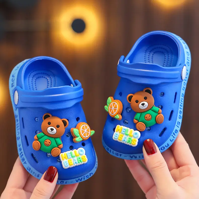 Cartoon Eva Kidsren's Clogs Summer Indoor Non-Slip Cute Infant Boys and Girls Baby Toe-Cap Slippers - Image 9