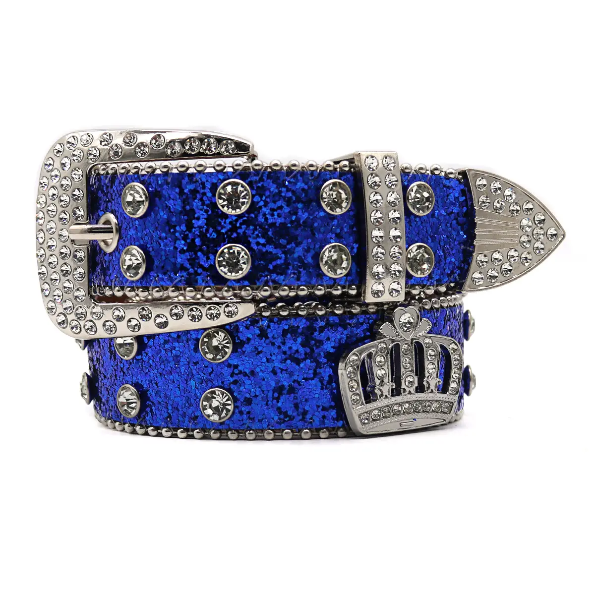 White Rhinestone Belt Belt with Crystal Buckle - Image 6