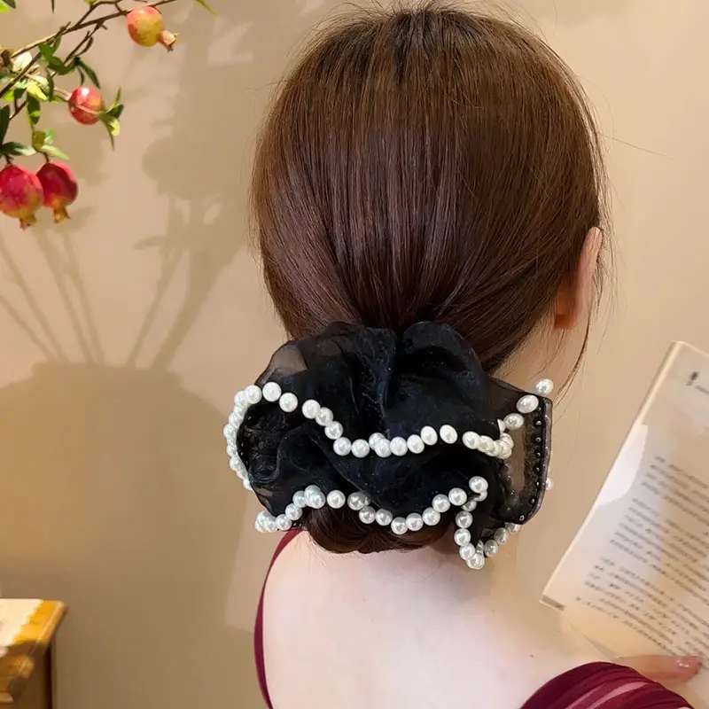 French Hepburn Style Pearl Hair Ring for Women - Image 10