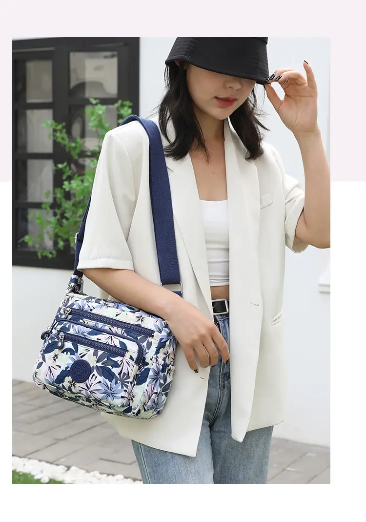 New Nylon Waterproof Women's Shoulder Bag Large Capacity Multi Layer Travel — feature 17