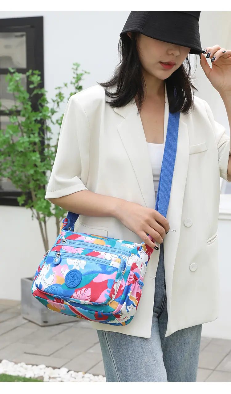 New Nylon Waterproof Women's Shoulder Bag Large Capacity Multi Layer Travel — feature 19