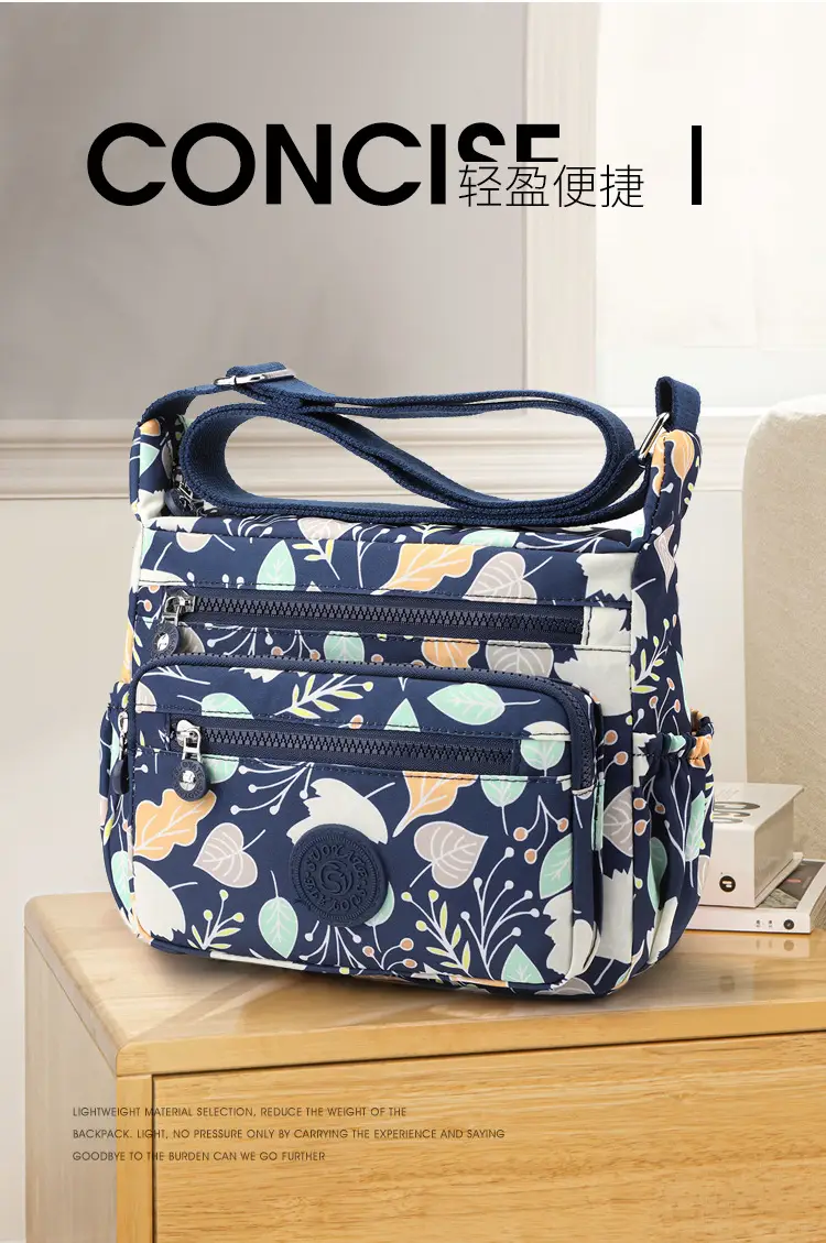 New Nylon Waterproof Women's Shoulder Bag Large Capacity Multi Layer Travel — feature 3
