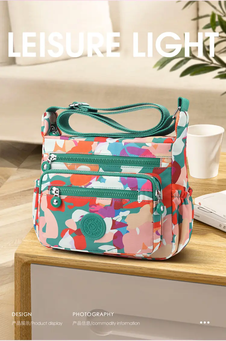 New Nylon Waterproof Women's Shoulder Bag Large Capacity Multi Layer Travel — feature 4