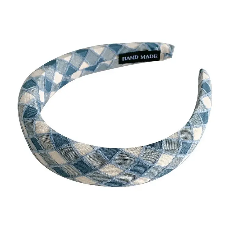 2023 New Summer High-grade Headband Women's Plaid Wide-brim Sponge - Image 10