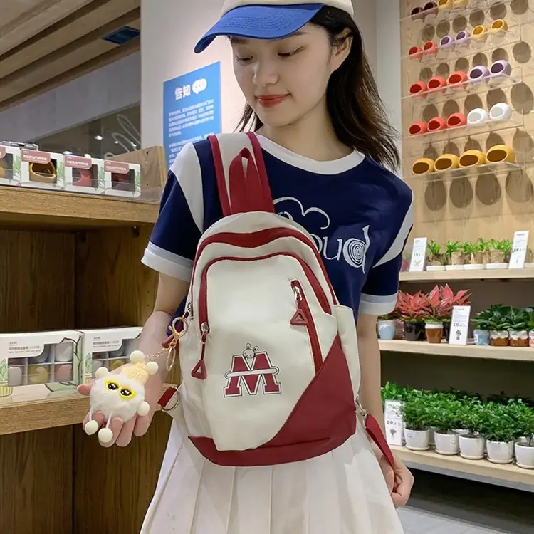 Fashionable Student Crossbody Bags Black White Red Blue