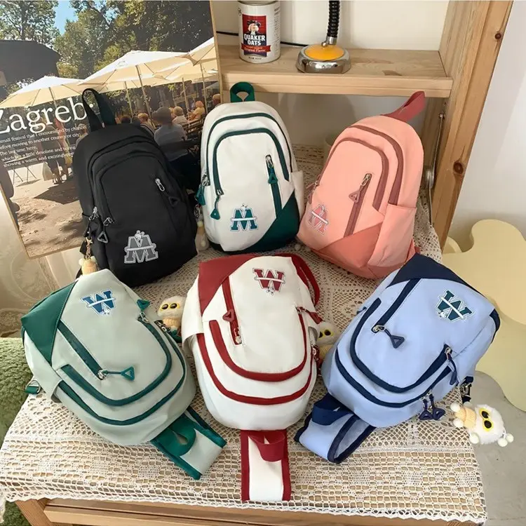 Fashionable Student Crossbody Bags Black White Red Blue