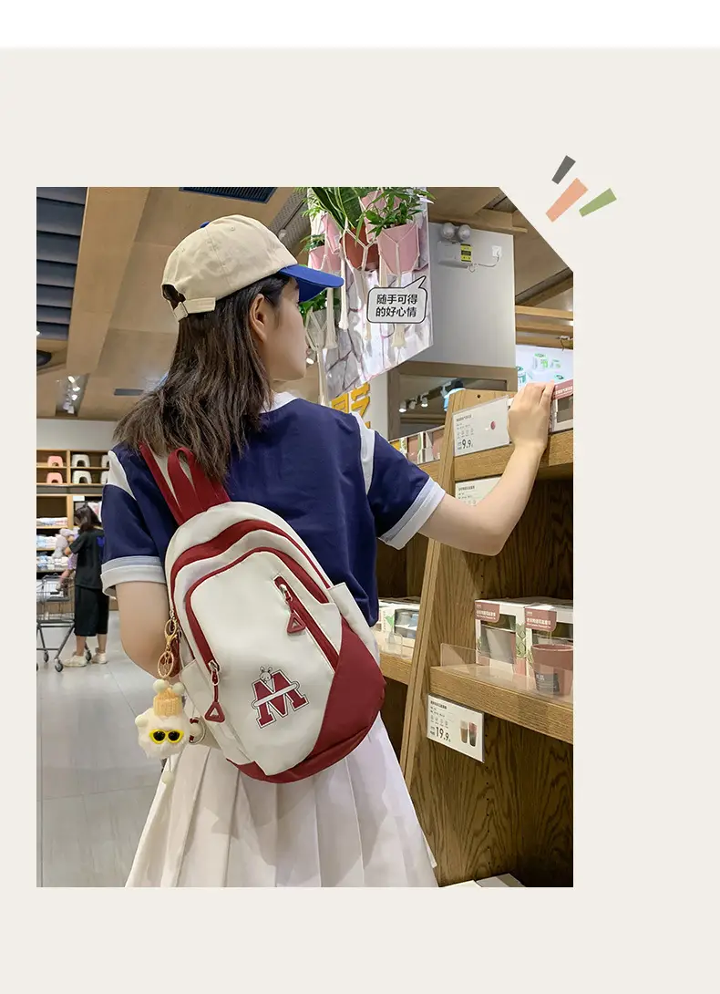 Fashionable Student Crossbody Bags Black White Red Blue — feature 10