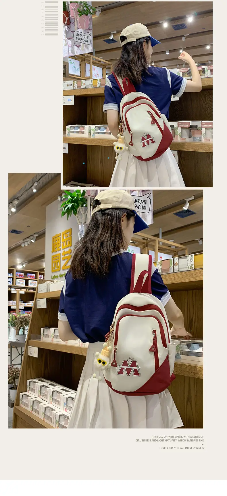 Fashionable Student Crossbody Bags Black White Red Blue — feature 11
