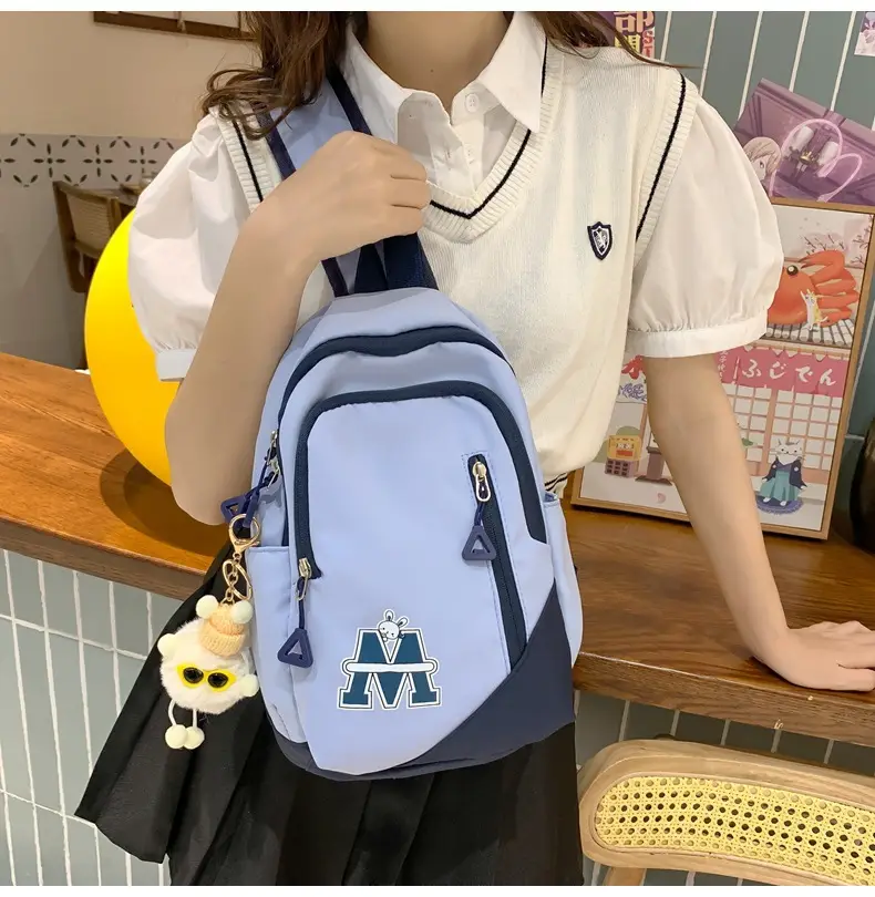 Fashionable Student Crossbody Bags Black White Red Blue — feature 17