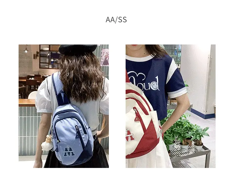 Fashionable Student Crossbody Bags Black White Red Blue — feature 4